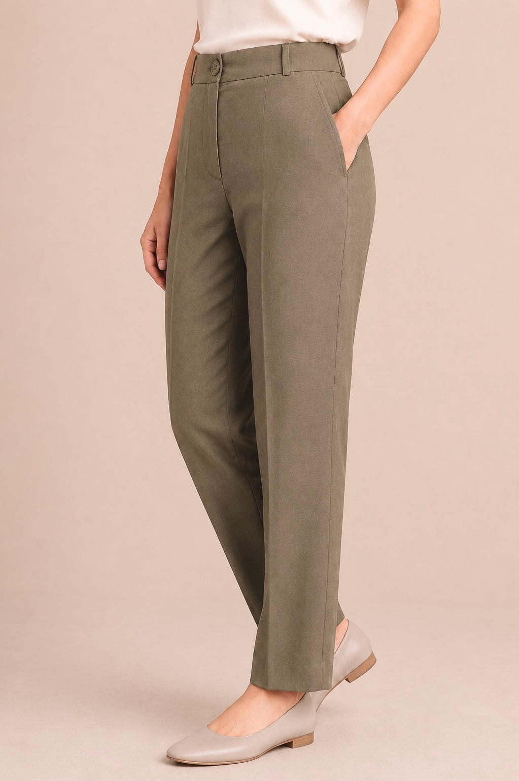 Carrot Cut Viscose Linen Trousers