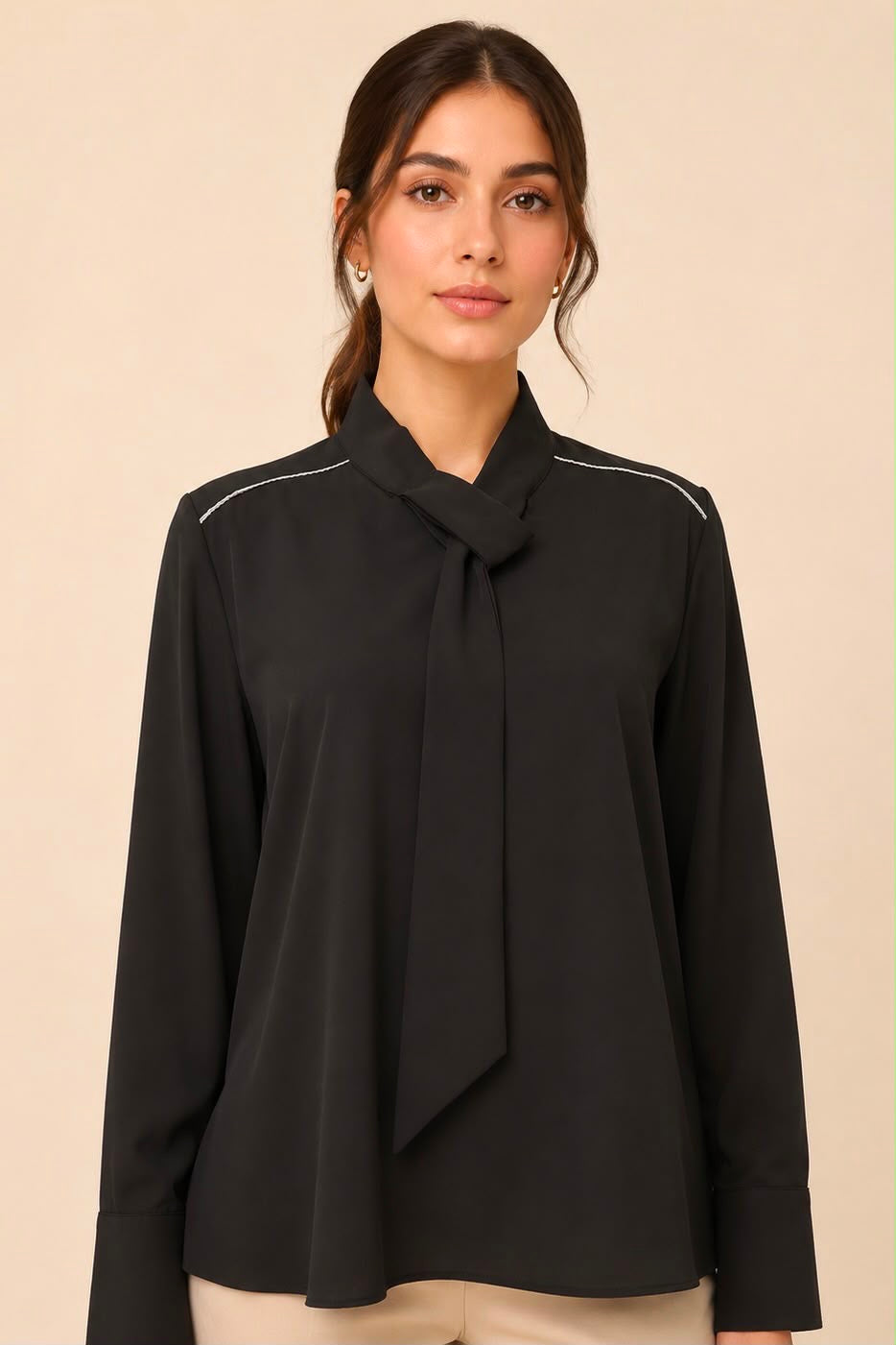 Elegant Neck Tie Blouse