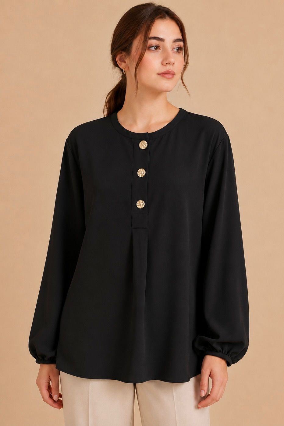 Button Detail Blouse