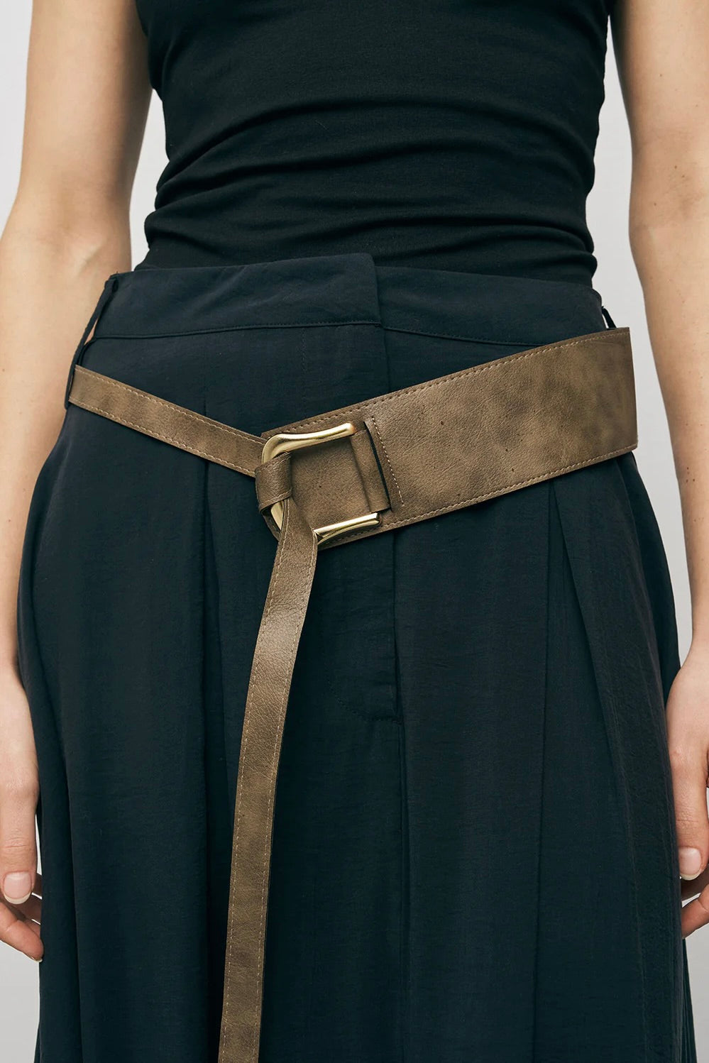 Modal Belted Midi Skirt