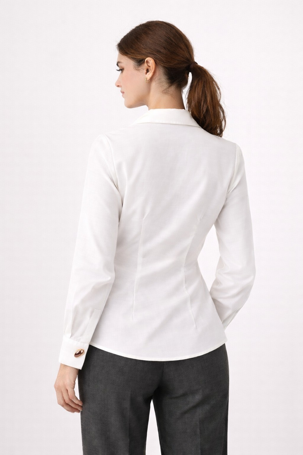 Wrap Detail Gold Accent Blouse