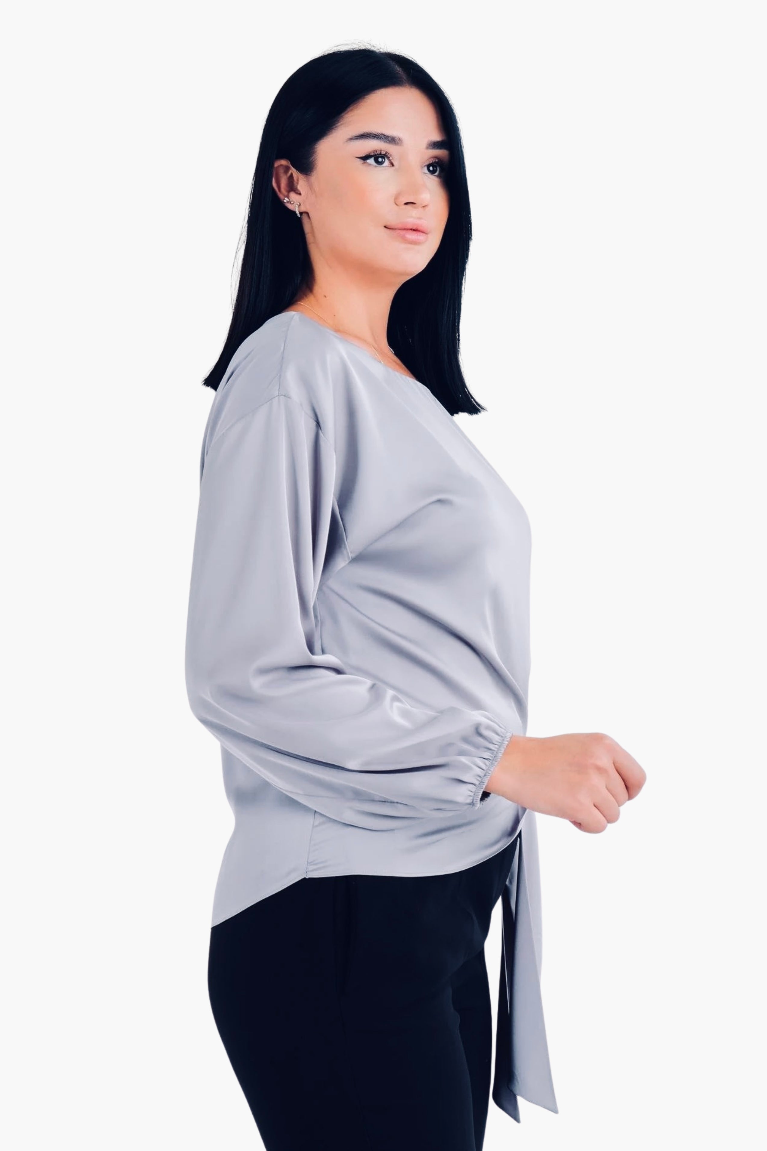 Satin Ring Detail Blouse