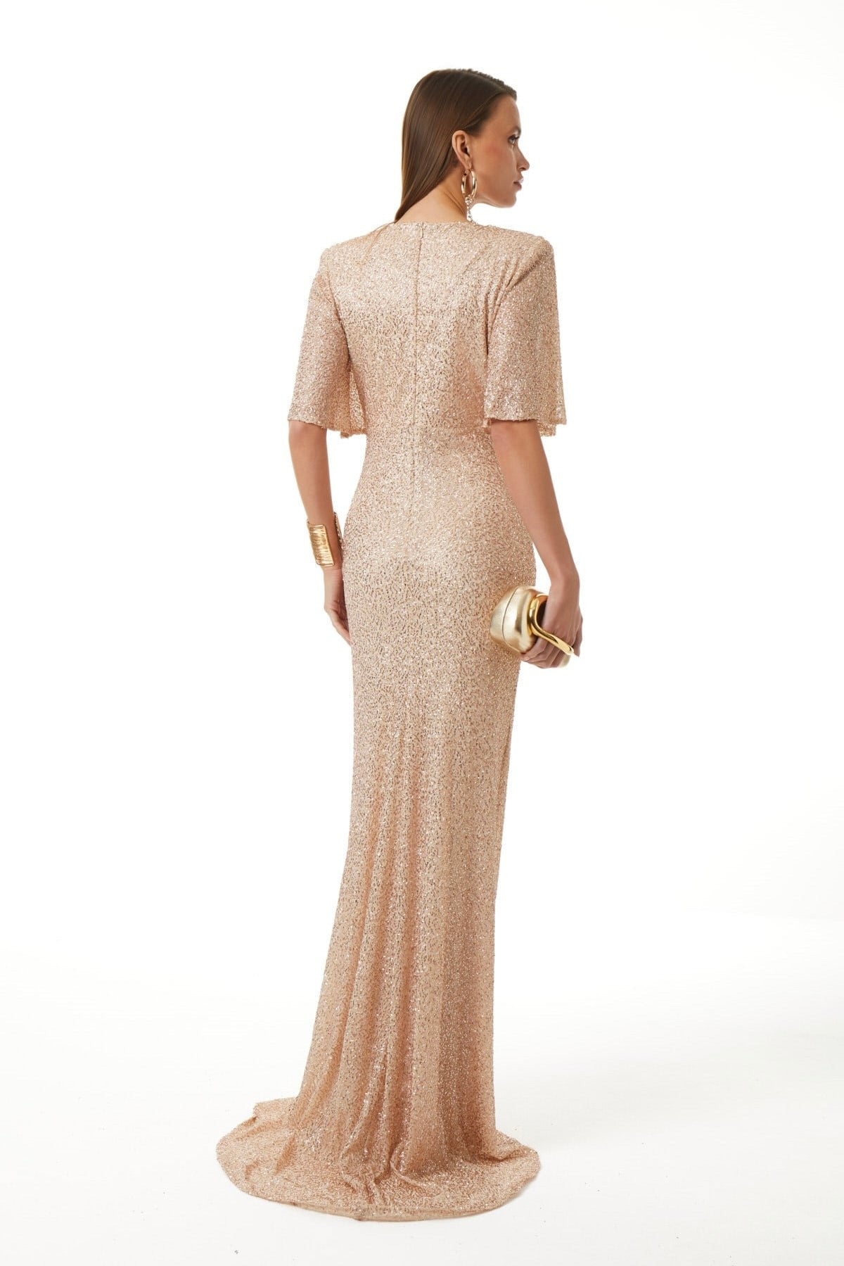 Sequin Knot Maxi Dress