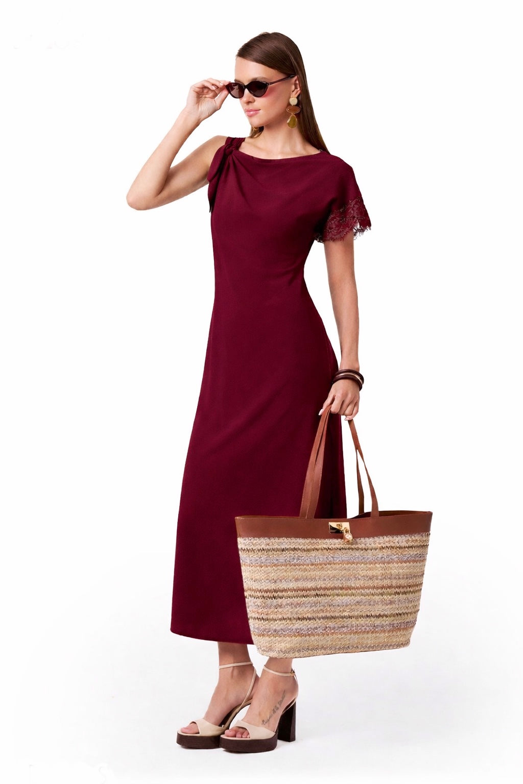 Asymmetric Detail Long Dress