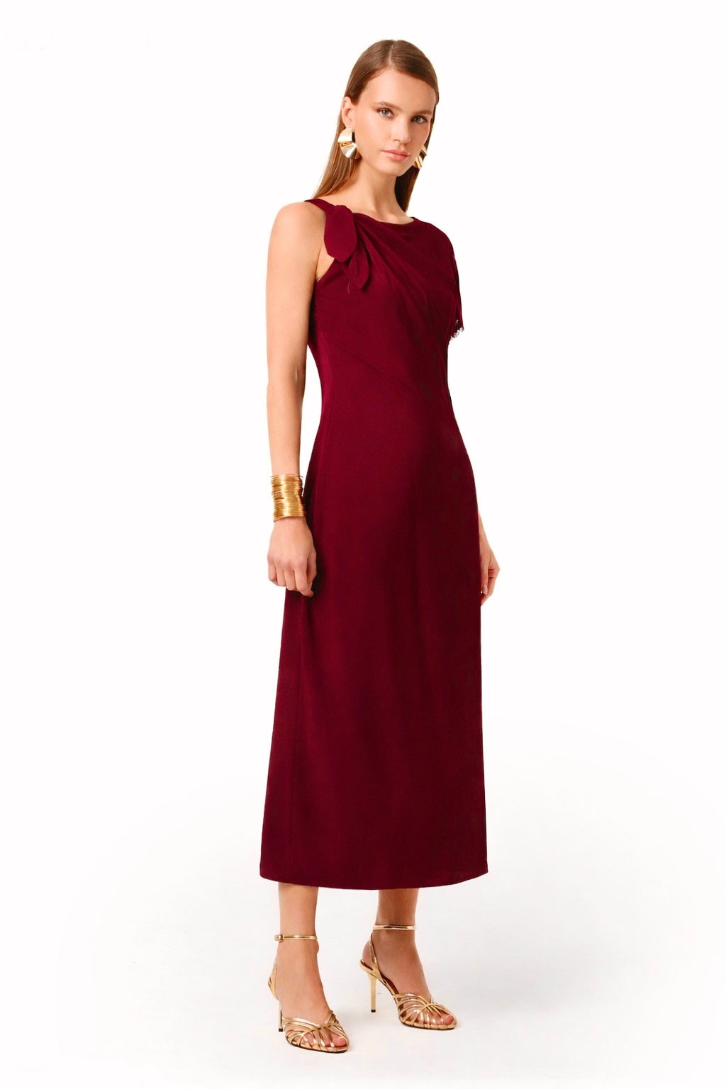 Asymmetric Detail Long Dress