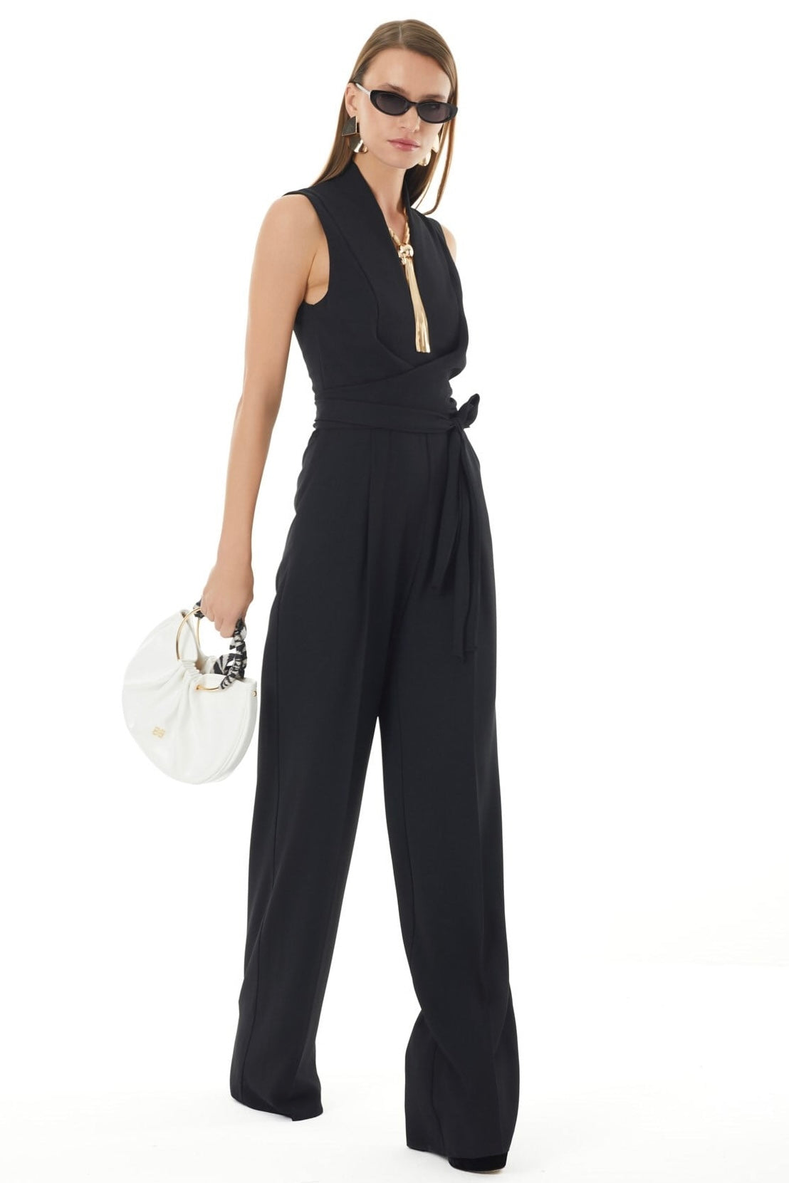 Wrap Belt Wide-Leg Jumpsuit