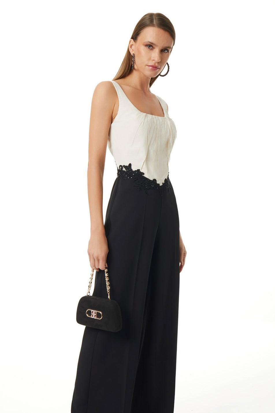 Gathered Lace Jumpsuit