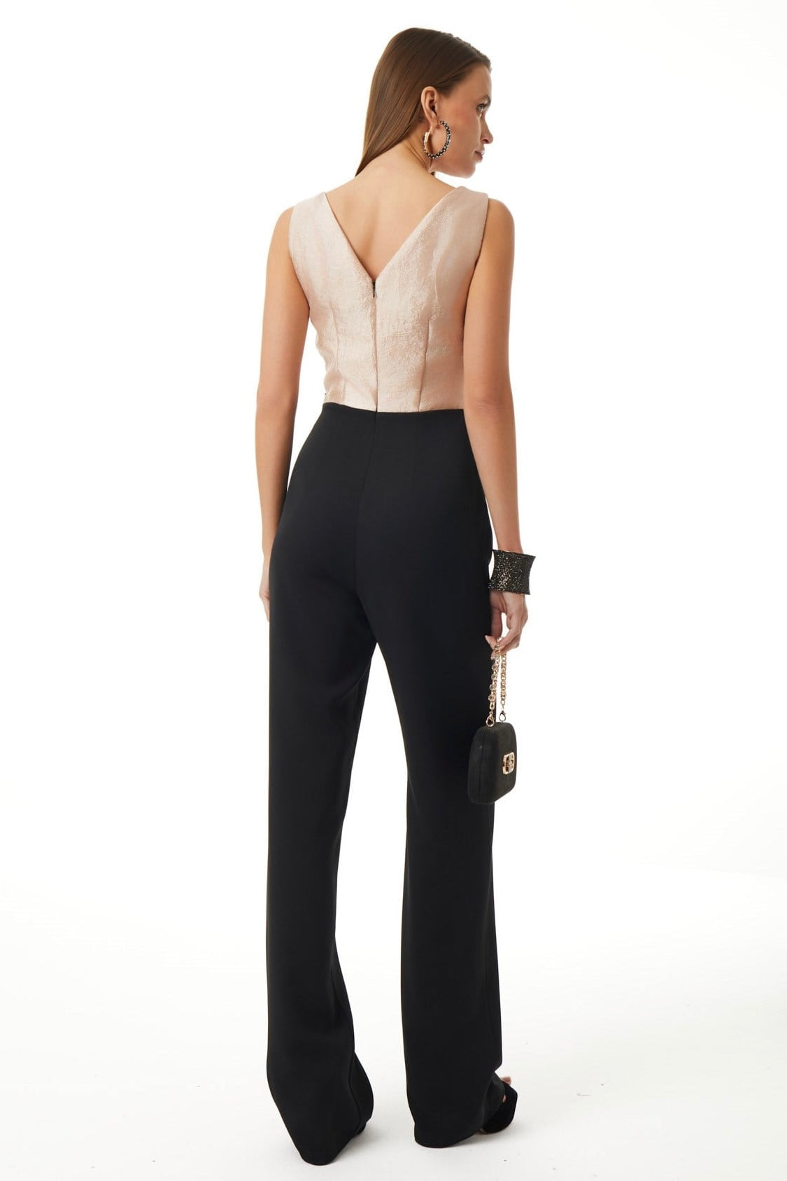 Embroidered Drape Jumpsuit