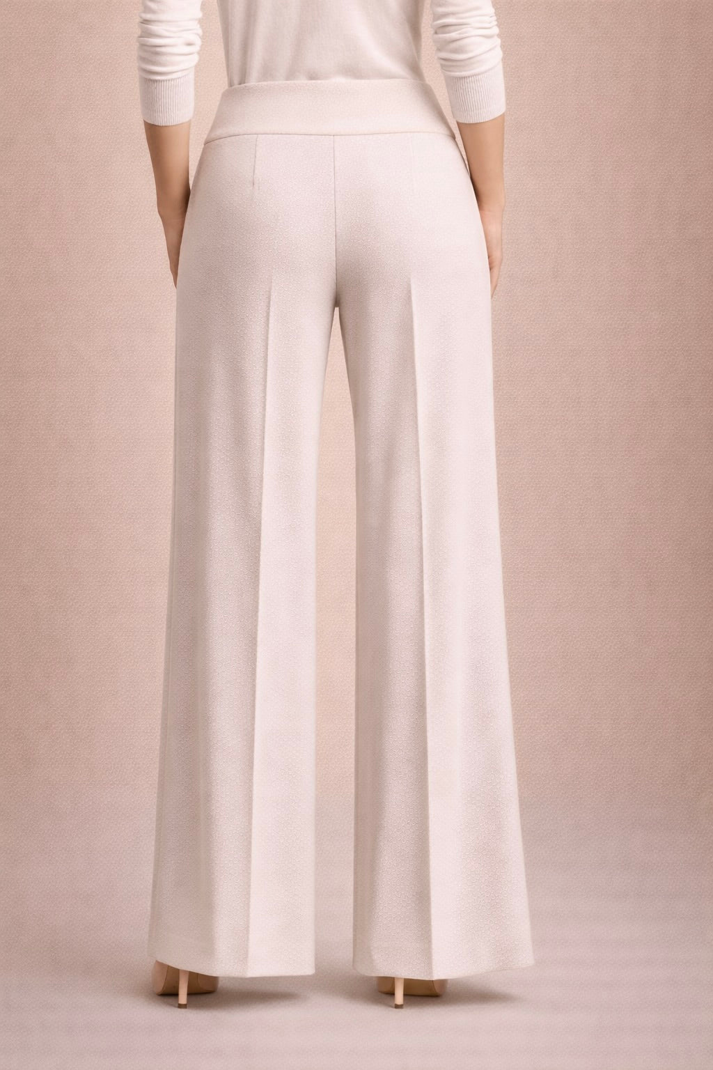 High Waist Crepe Straight Pants