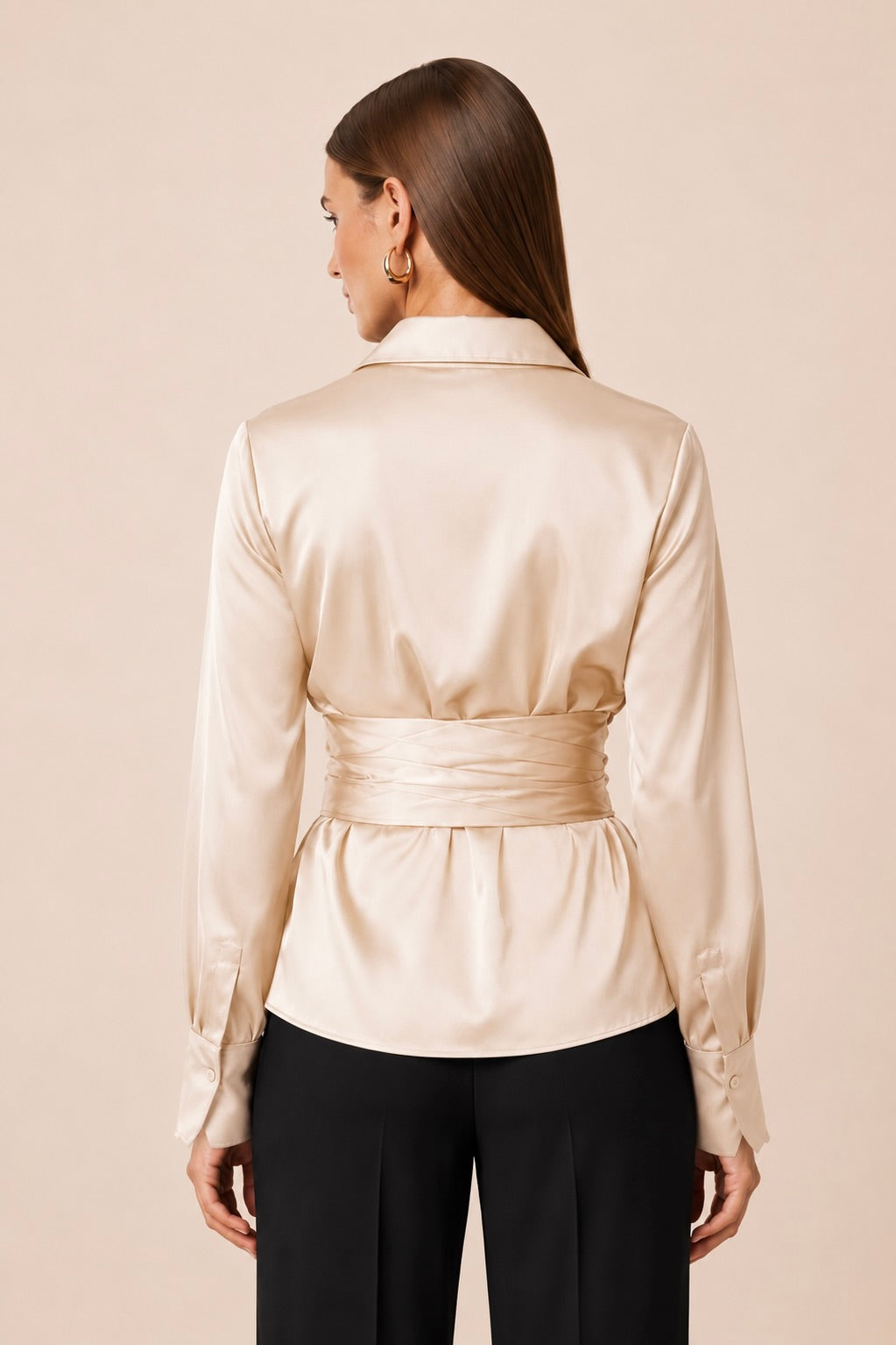 Elegant Satin Wrap Shirt