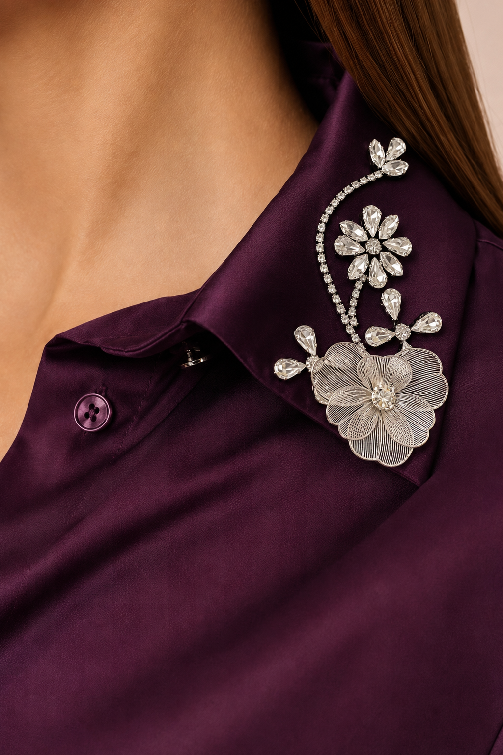 Elegant Satin Wrap Shirt