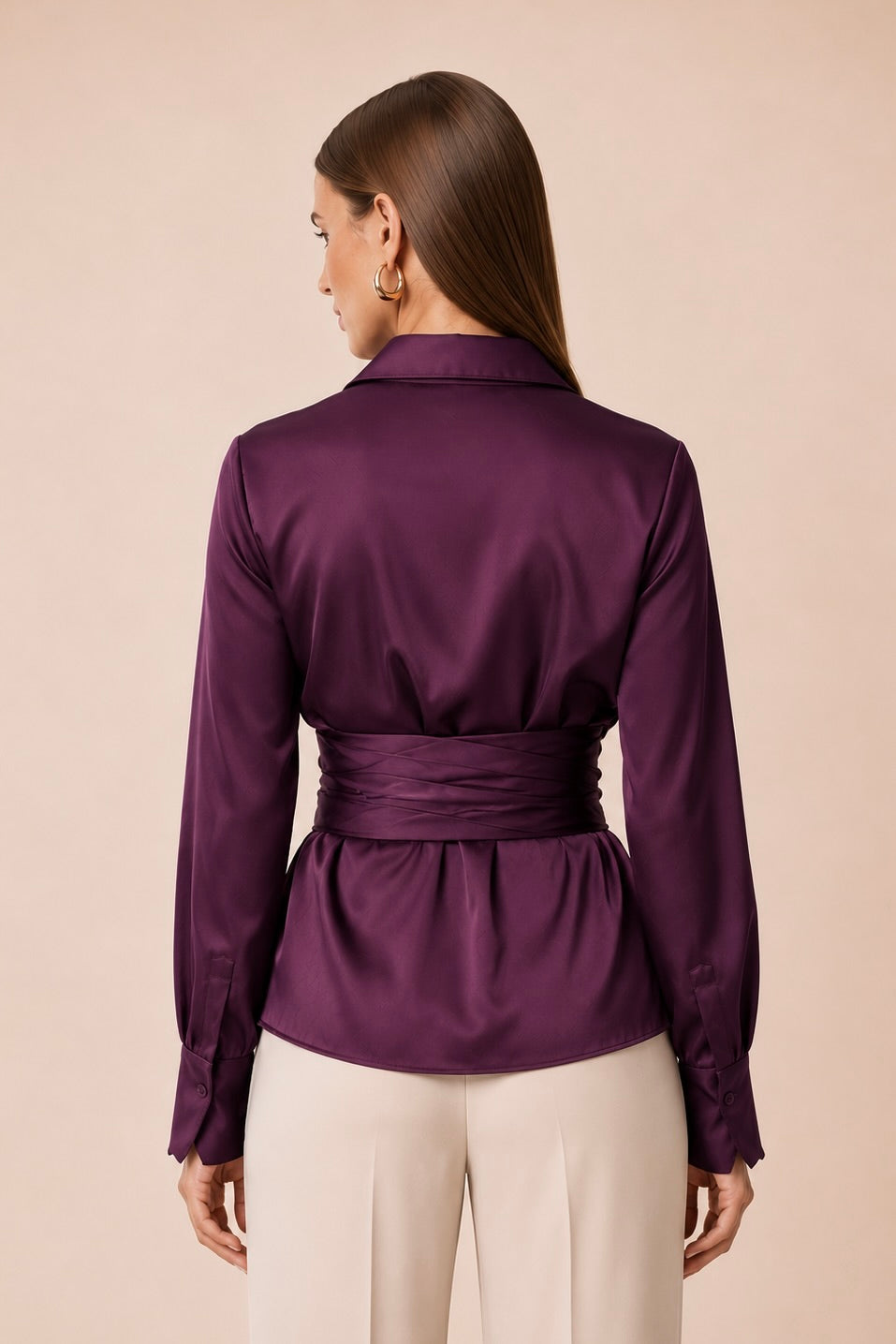 Elegant Satin Wrap Shirt