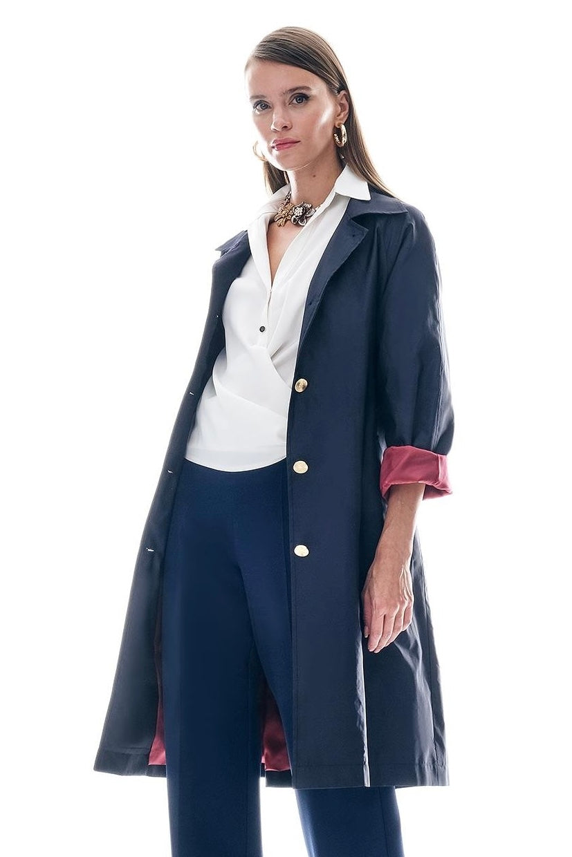 Elegant Gold Button Trench Coat