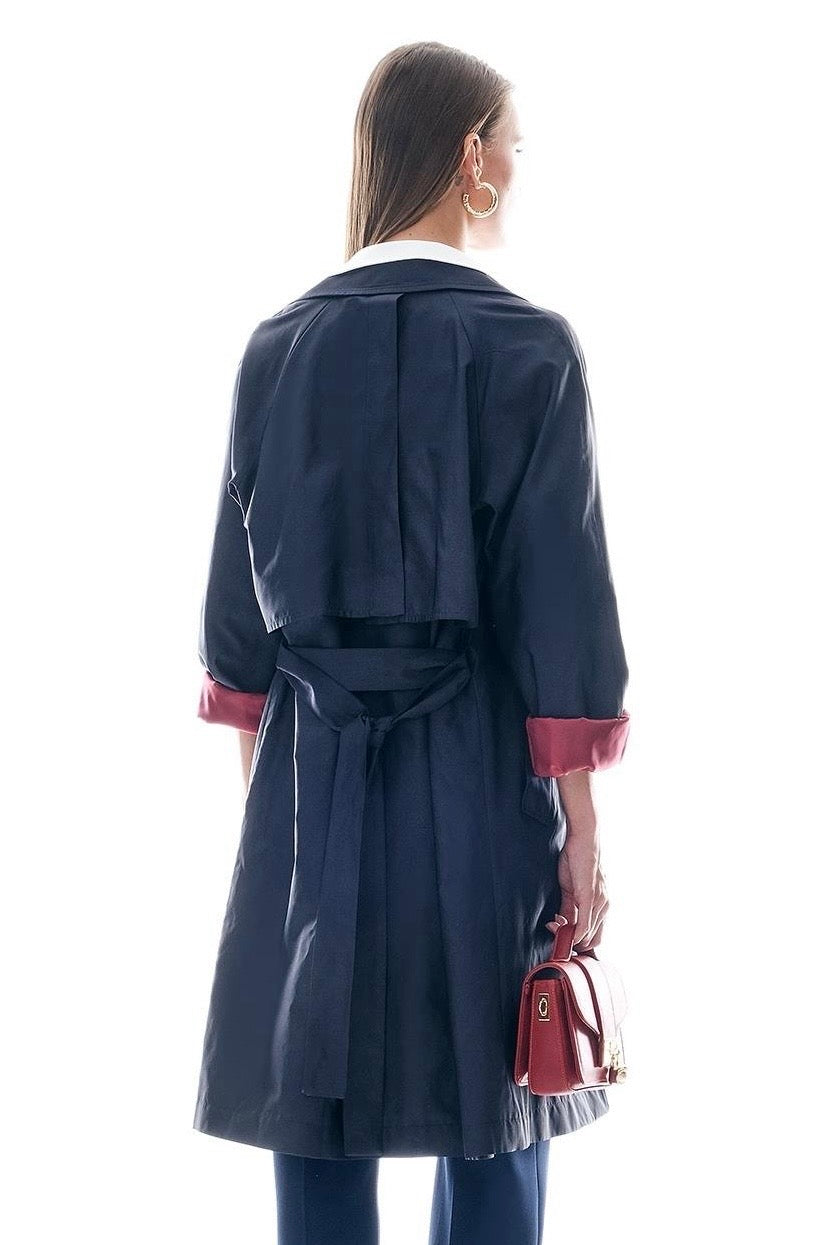 Elegant Gold Button Trench Coat