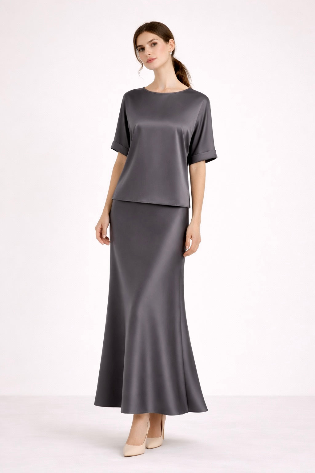 Minimal Satin Two-Piece Set