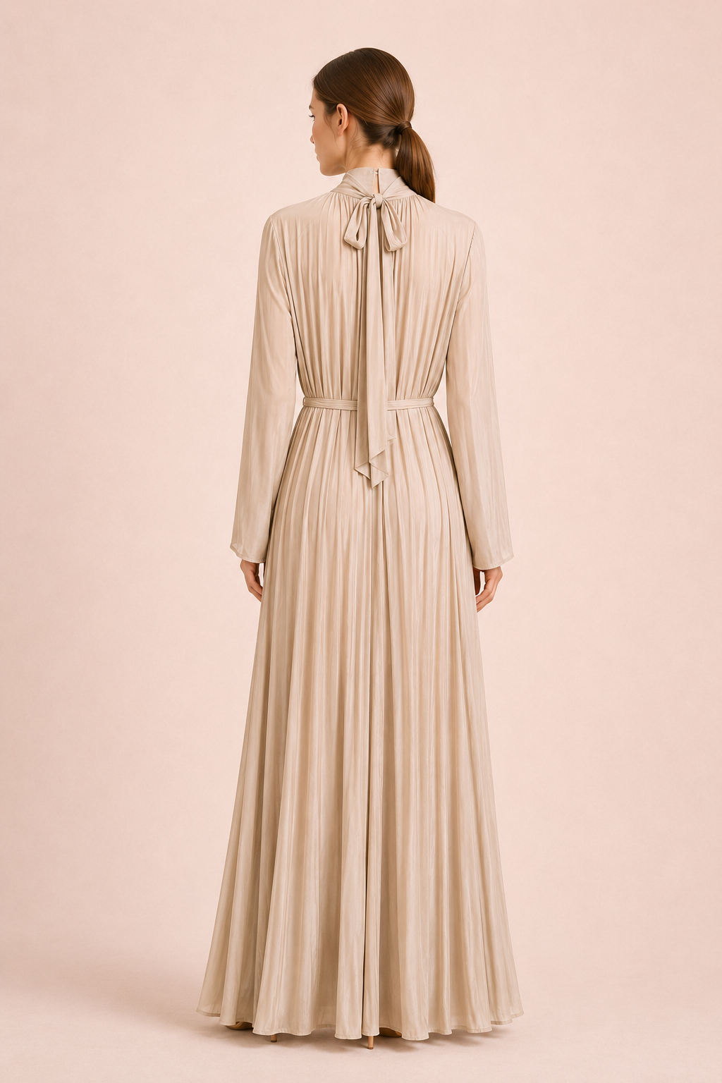 Gathered Belted Maxi Dress