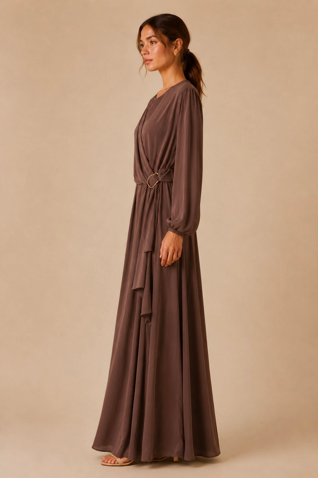 Gathered Wrap Maxi Dress
