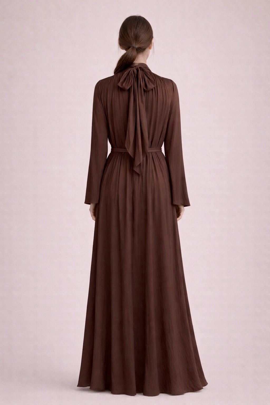 Gathered Belted Maxi Dress