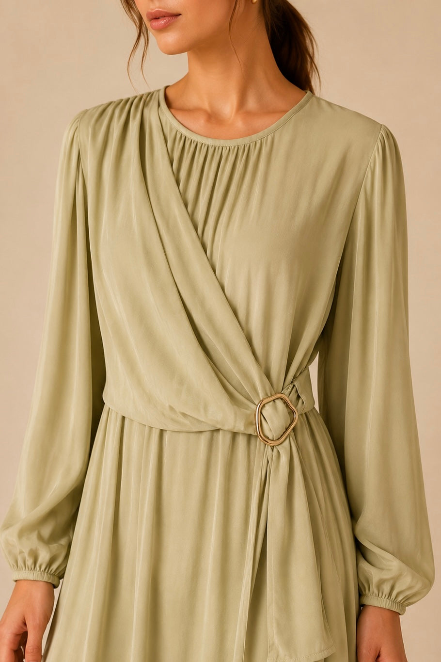 Gathered Wrap Maxi Dress