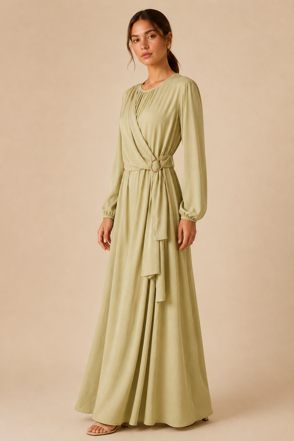 Gathered Wrap Maxi Dress