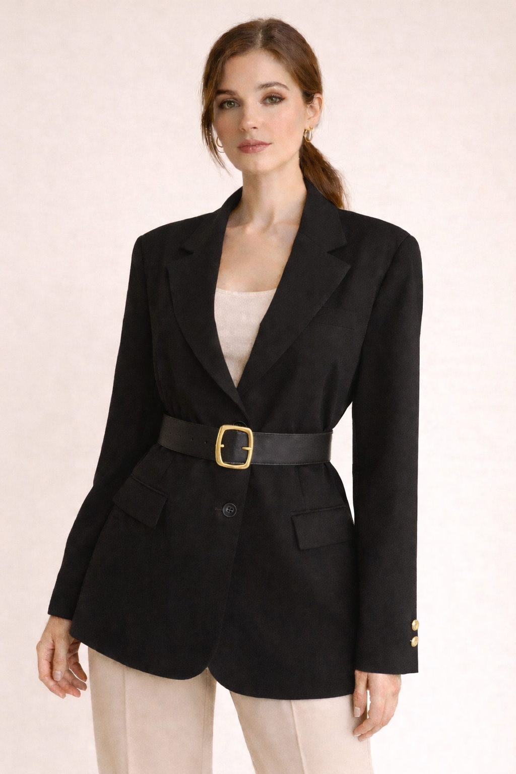 Belted Tailored Blazer