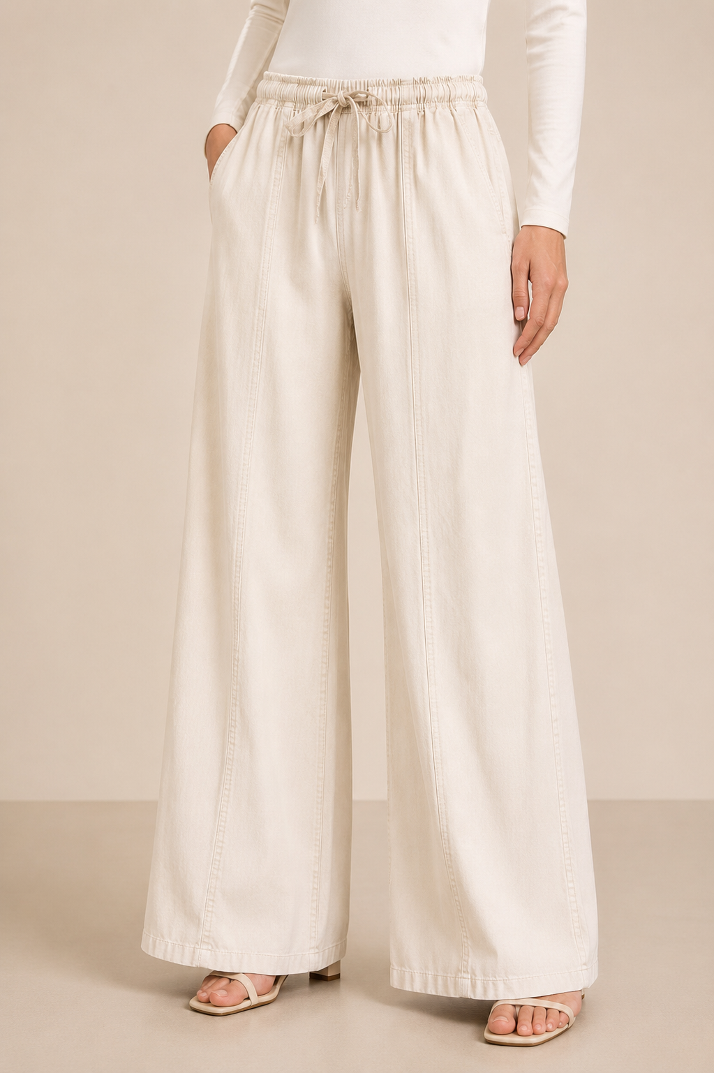 Relaxed Long Drawstring Pants