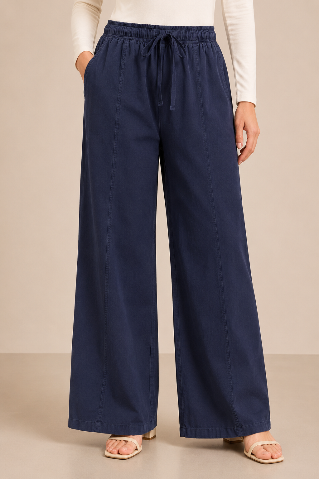 Relaxed Long Drawstring Pants