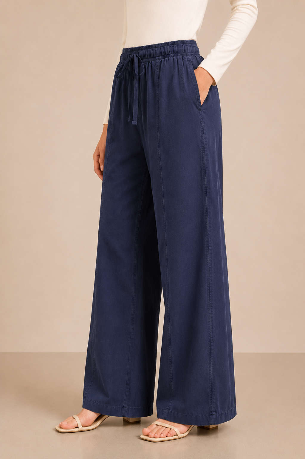 Relaxed Long Drawstring Pants