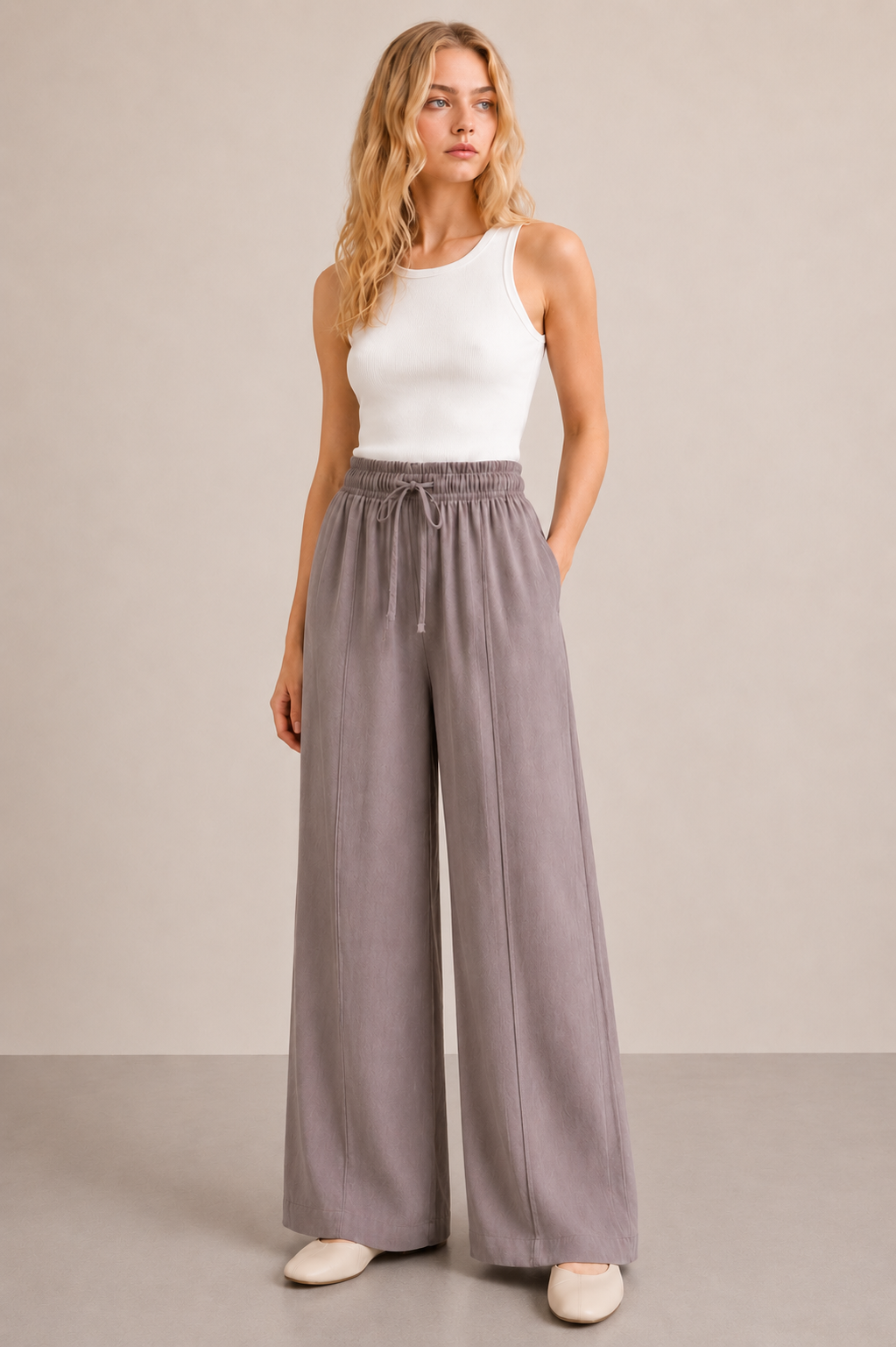 Relaxed Wide Leg Pants