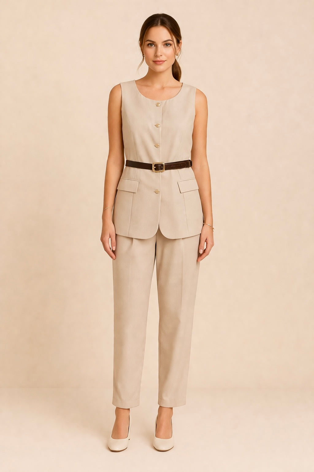 Belted Vest & Pants Set