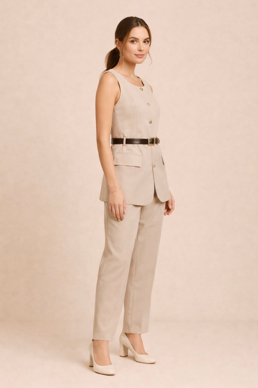 Belted Vest & Pants Set