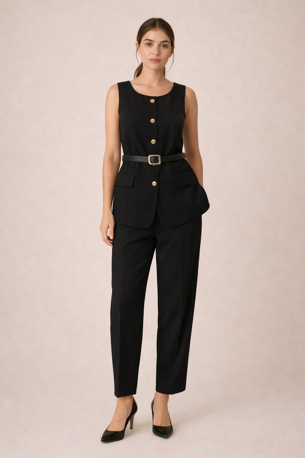 Belted Vest & Pants Set