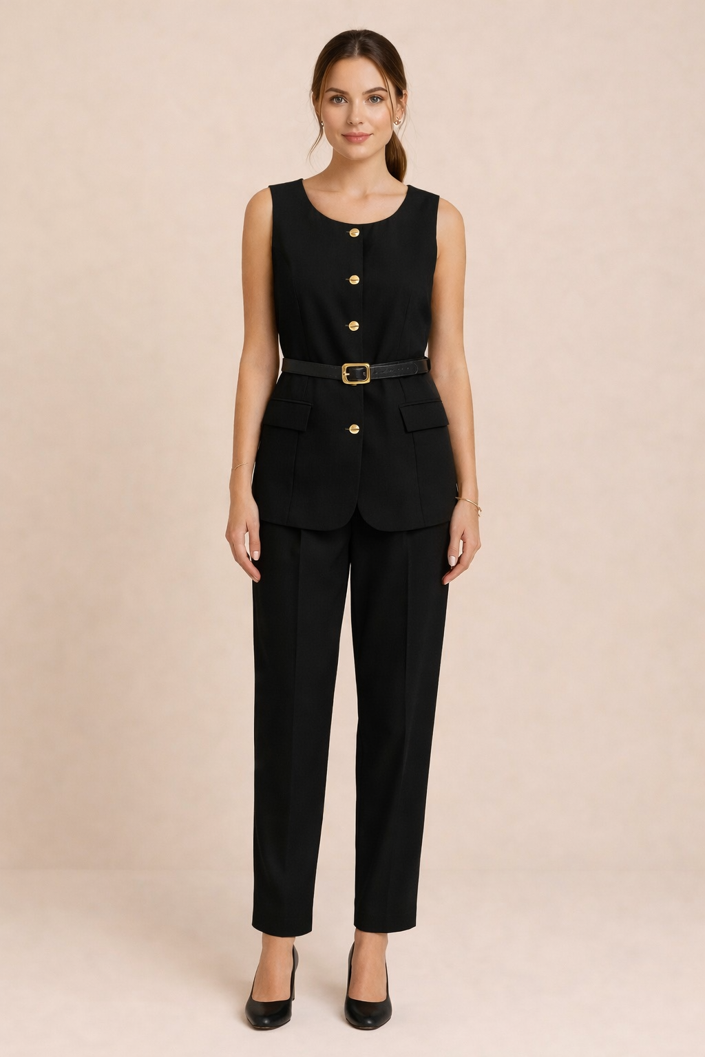 Belted Vest & Pants Set