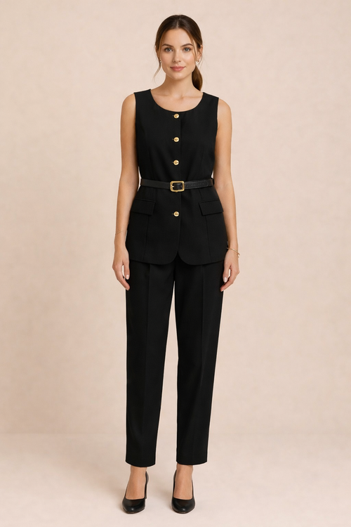 Belted Vest & Pants Set