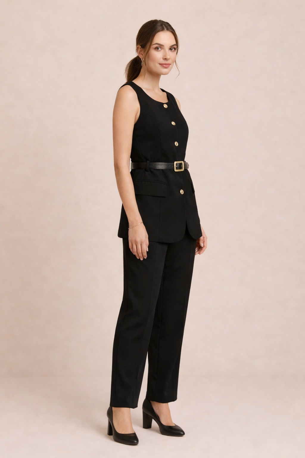 Belted Vest & Pants Set