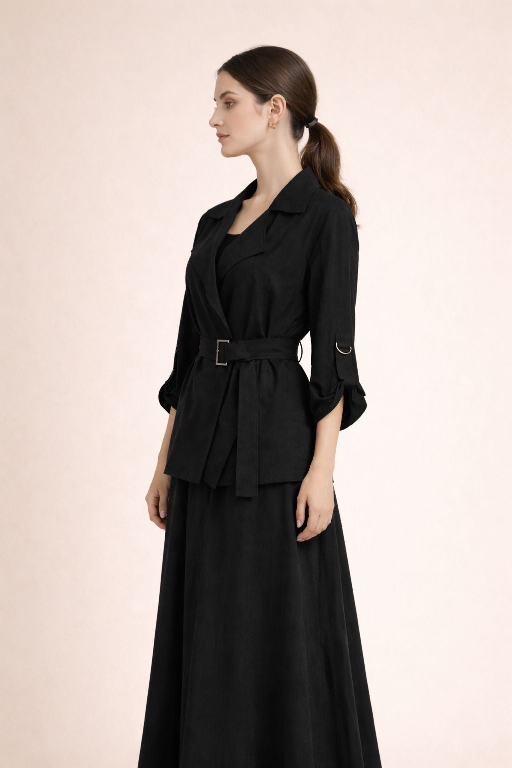 Belted Jacket & Skirt Set