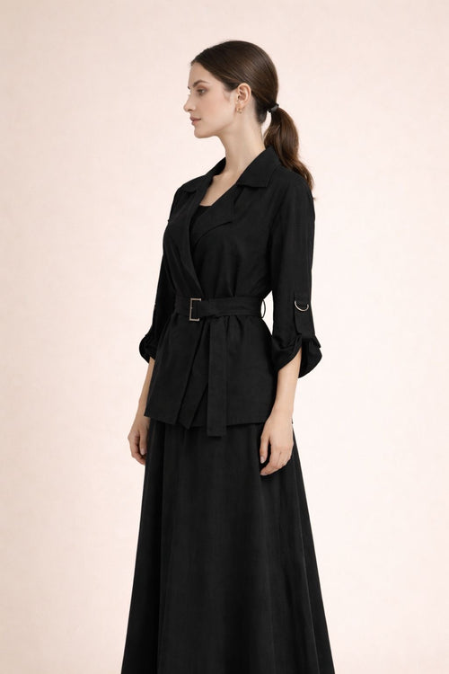 Belted Jacket & Skirt Set
