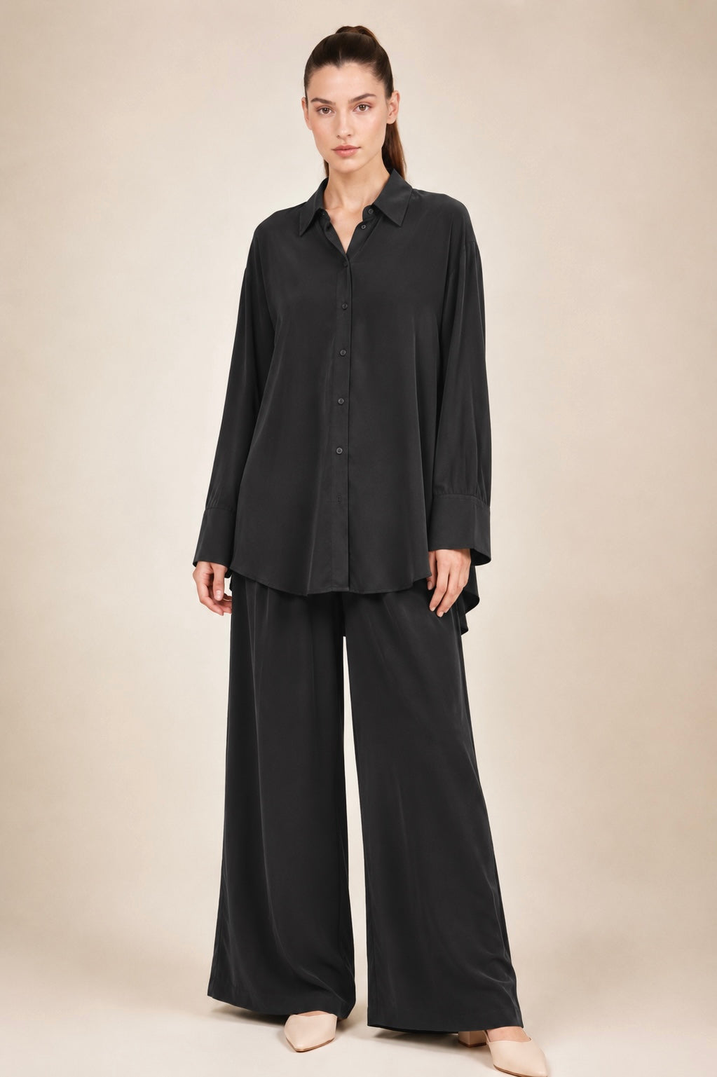 Adjustable Waist Shirt Pants Set