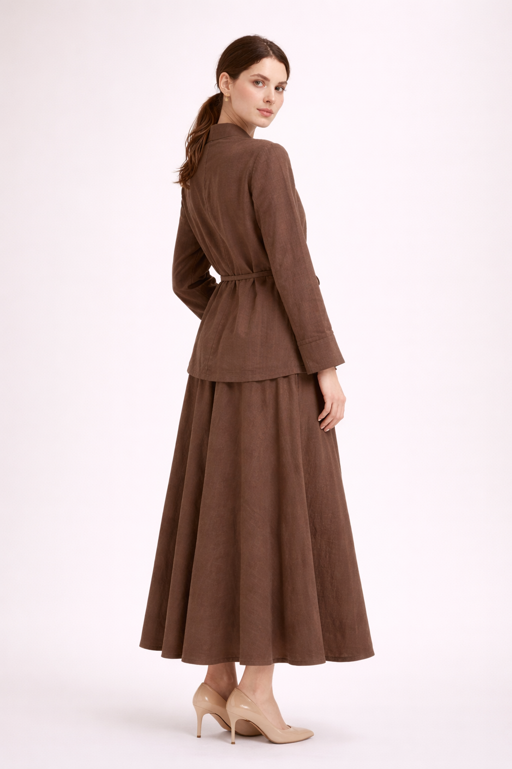 Natural Textured Skirt Set