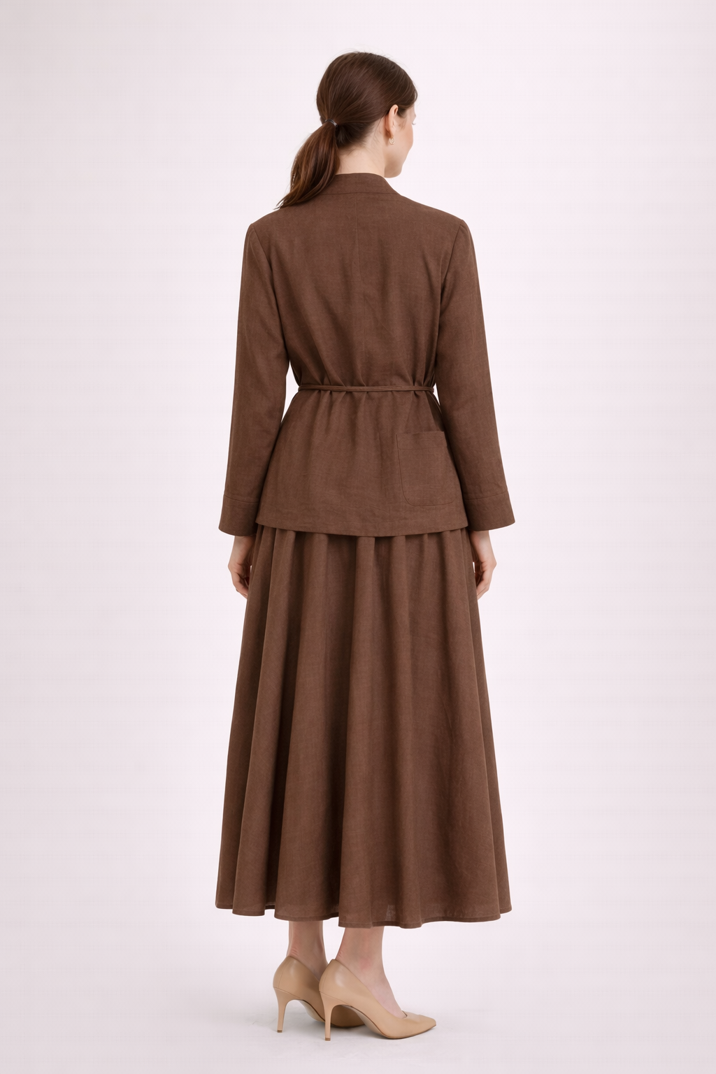 Natural Textured Skirt Set