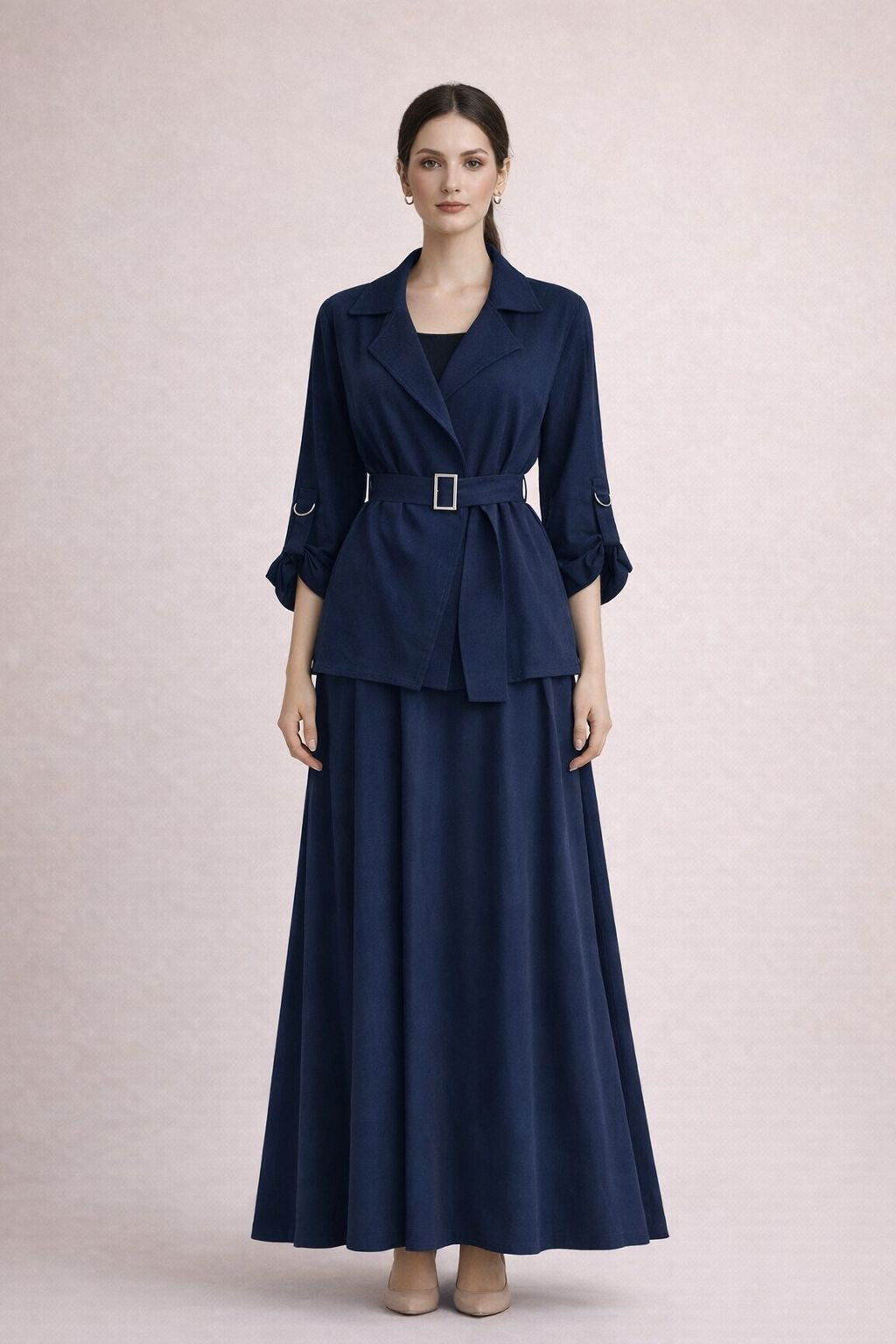 Belted Jacket & Skirt Set