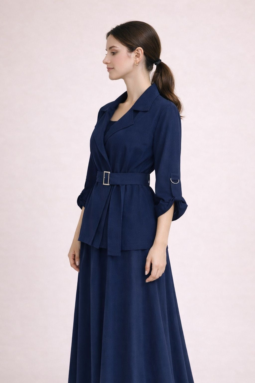 Belted Jacket & Skirt Set