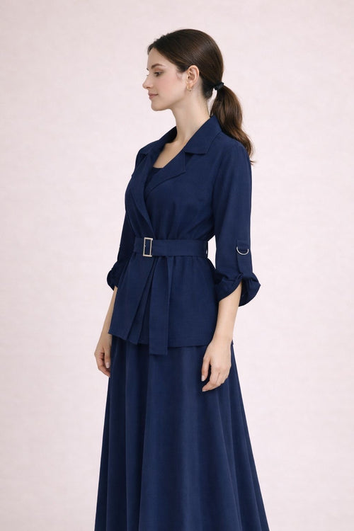 Belted Jacket & Skirt Set