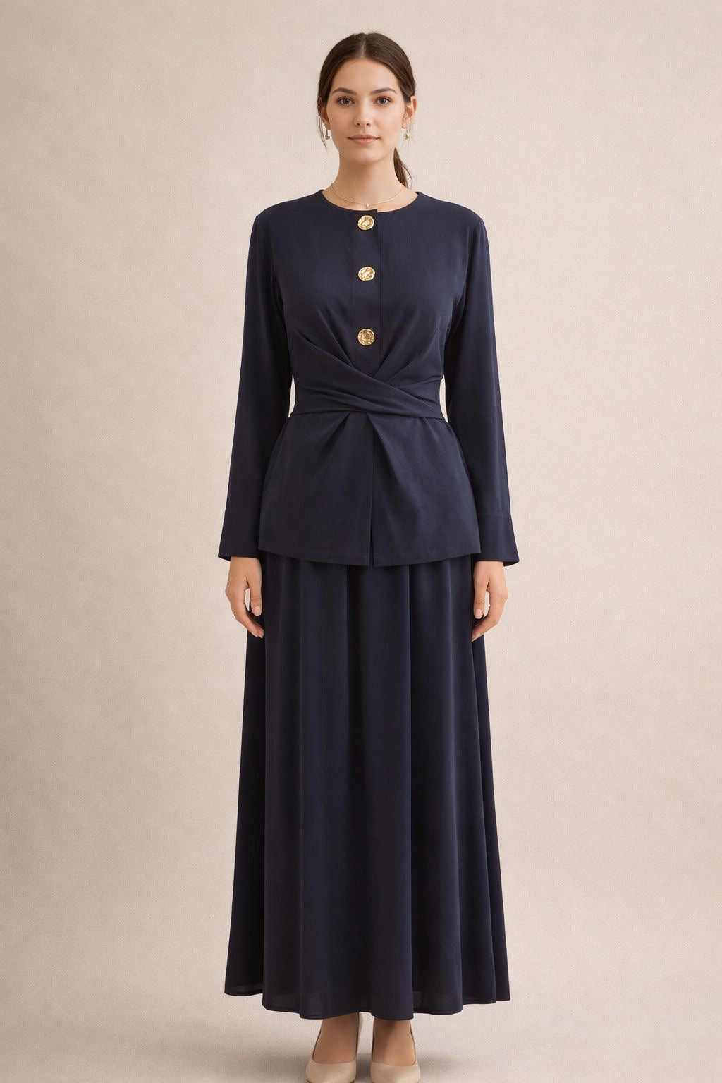 Cross Waist Skirt Set