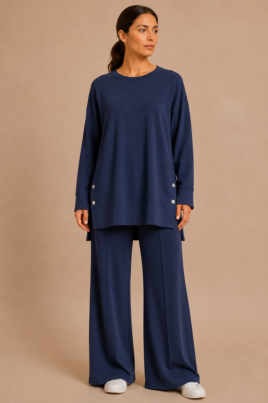 Button Detail Pants Set