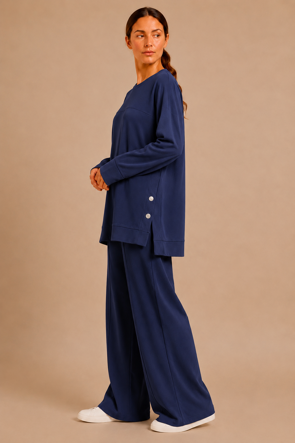 Button Detail Pants Set