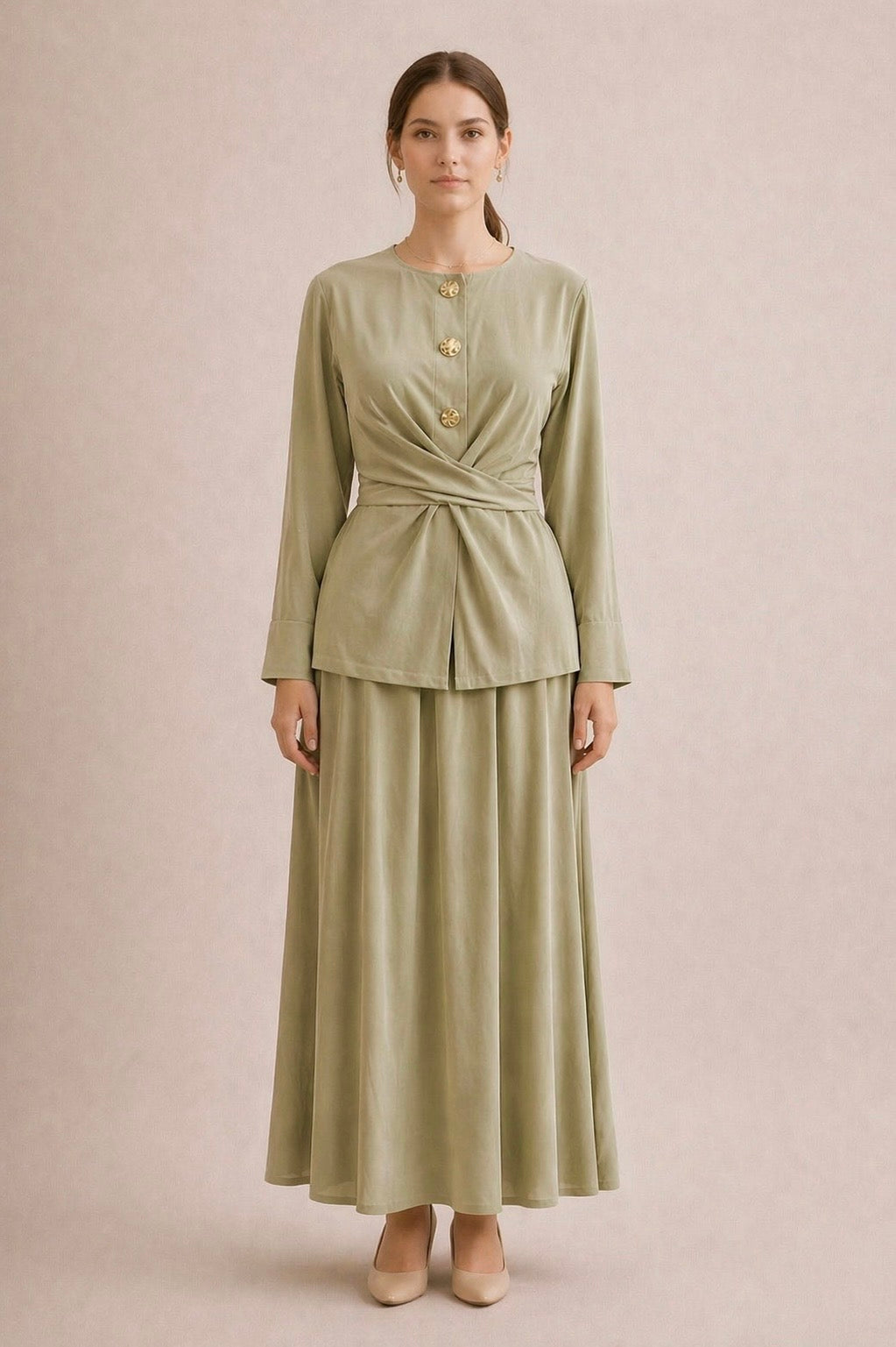 Cross Waist Skirt Set