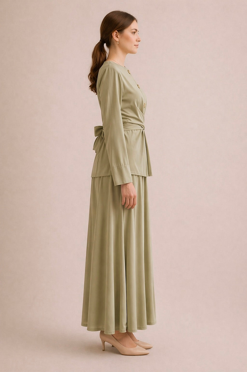 Cross Waist Skirt Set
