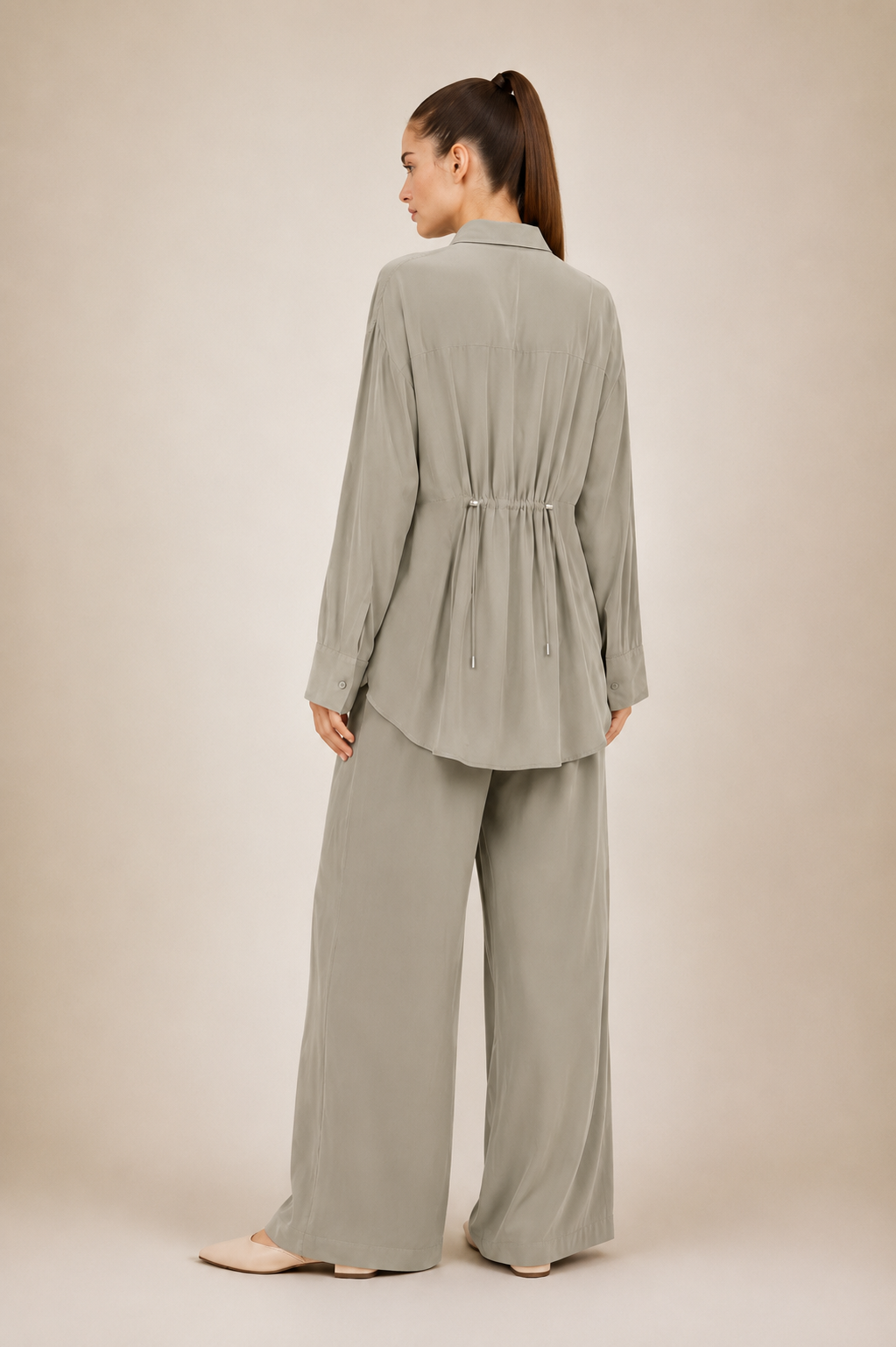 Adjustable Waist Shirt Pants Set