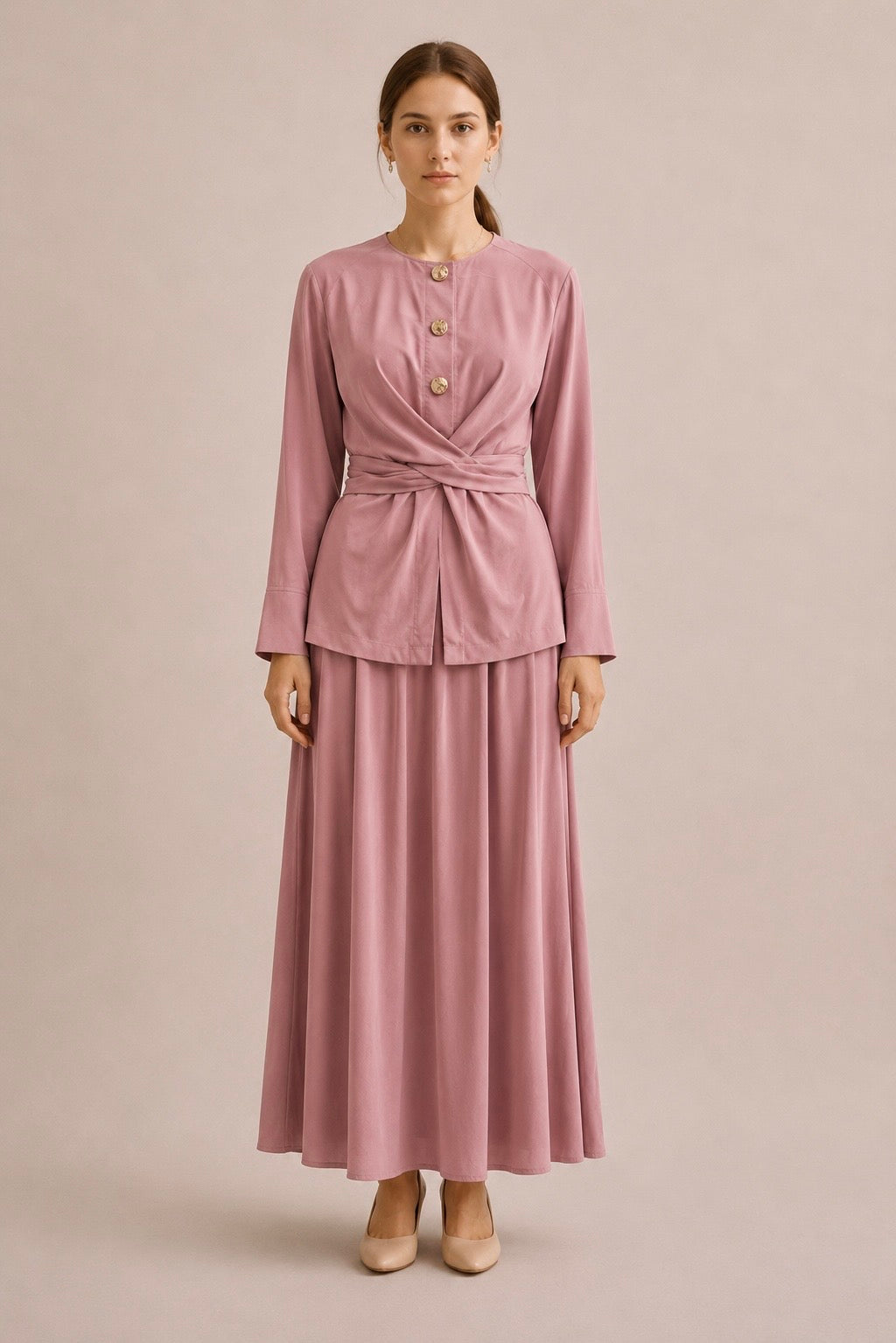 Cross Waist Skirt Set